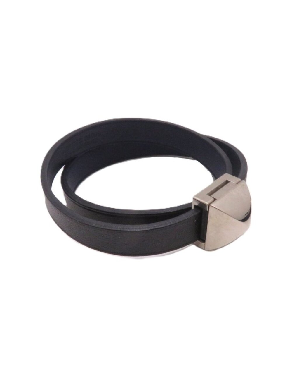 Hermes Medor Infini Double Tour Bracelet Black Blue Leather